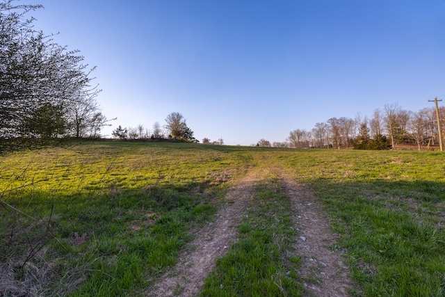 view of road with a rural view