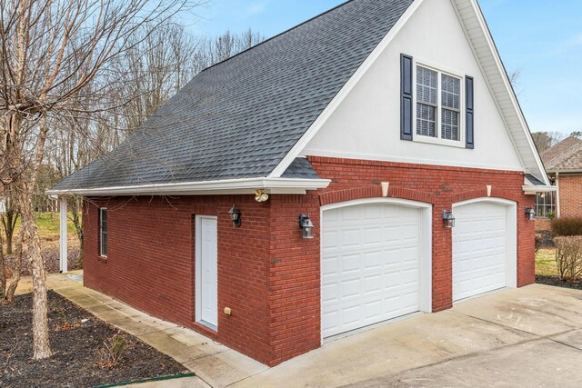 view of garage