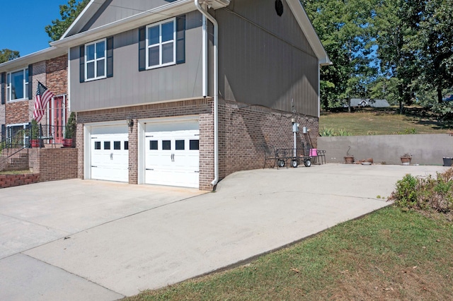 view of home's exterior featuring a garage