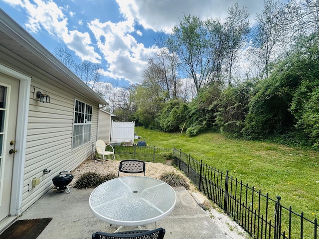 7826 Stone Garden Way, Powell, TN 37849 - view of patio featuring outdoor dining area and view of wooded area