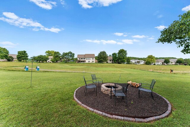 407 Kahite Trl, Vonore, TN 37885 - view of green lawn with an outdoor fire pit