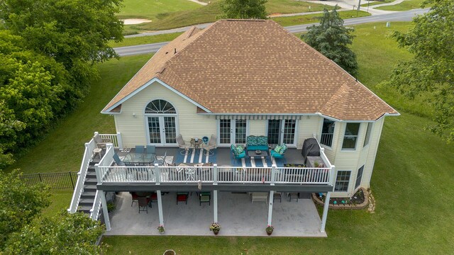 407 Kahite Trl, Vonore, TN 37885 - back of house with french doors, a deck, and a patio area