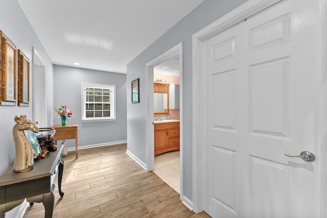 407 Kahite Trl, Vonore, TN 37885 - corridor featuring light wood-style flooring, baseboards, and recessed lighting