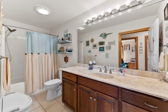 407 Kahite Trl, Vonore, TN 37885 - full bath with toilet, tile patterned floors, vanity, and shower / tub combo