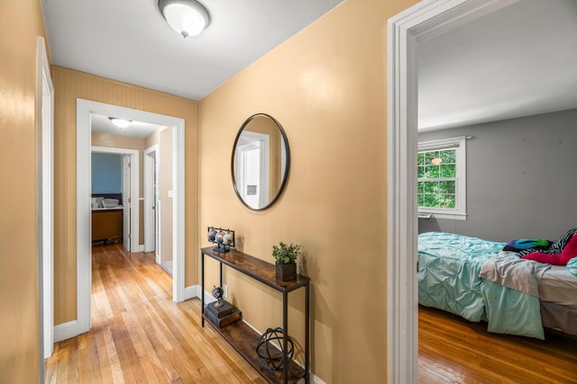 hall featuring light hardwood / wood-style flooring