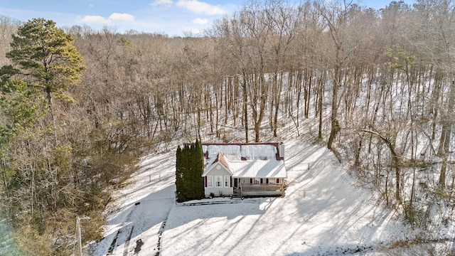 view of snowy aerial view