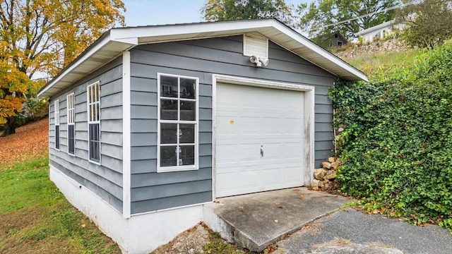 view of garage