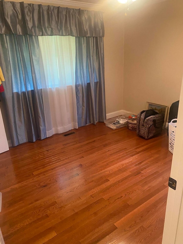 empty room featuring wood-type flooring