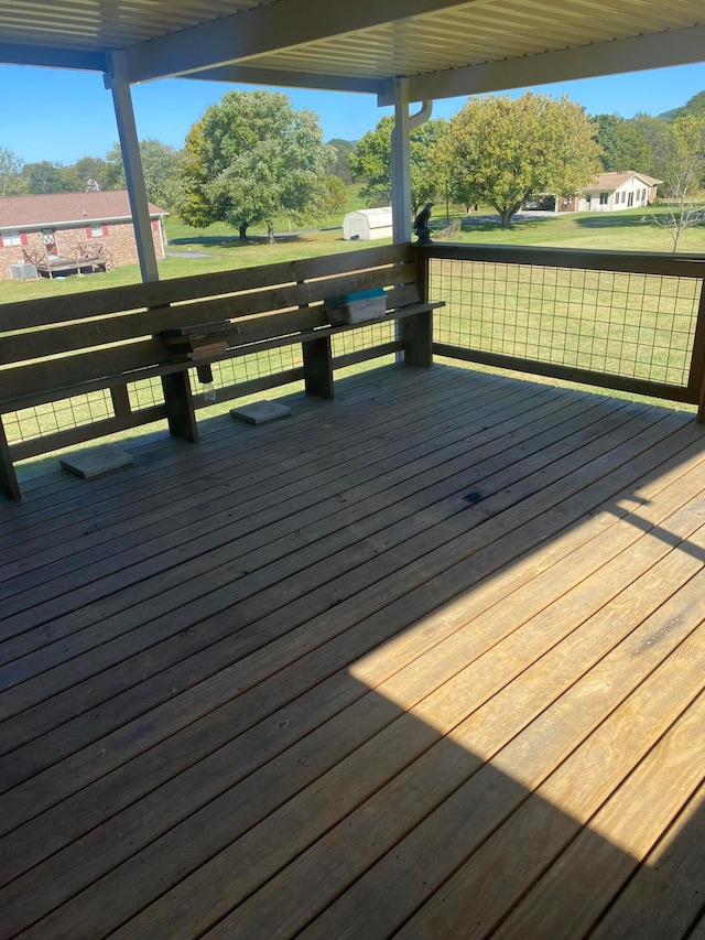 deck with a lawn