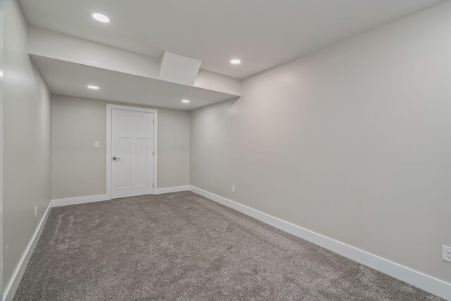 826 Long Mill Rd, Athens, TN 37303 - finished below grade area with carpet, baseboards, and recessed lighting
