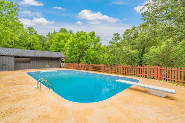 826 Long Mill Rd, Athens, TN 37303 - view of pool with a diving board, a patio area, and a view of trees