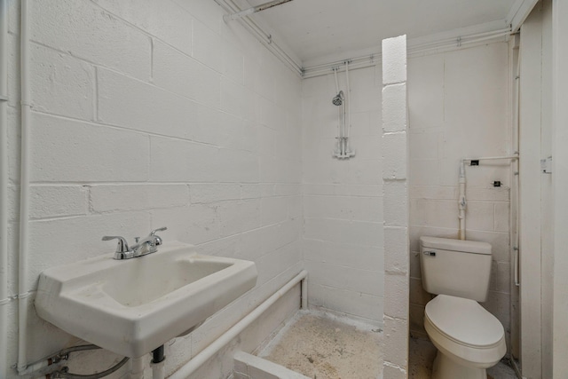 826 Long Mill Rd, Athens, TN 37303 - full bathroom featuring toilet, a tile shower, and a sink