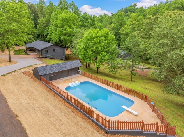826 Long Mill Rd, Athens, TN 37303 - view of pool with a diving board and an outbuilding