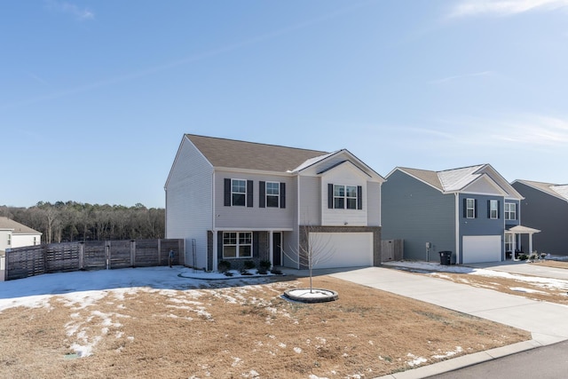 view of front of house with a garage