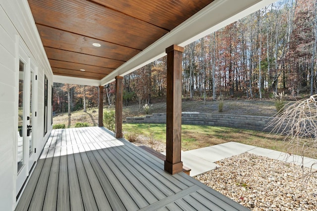 wooden deck with a porch