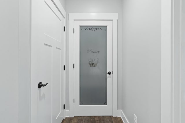 doorway to outside featuring dark hardwood / wood-style flooring