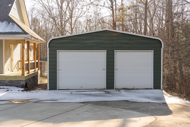 view of garage