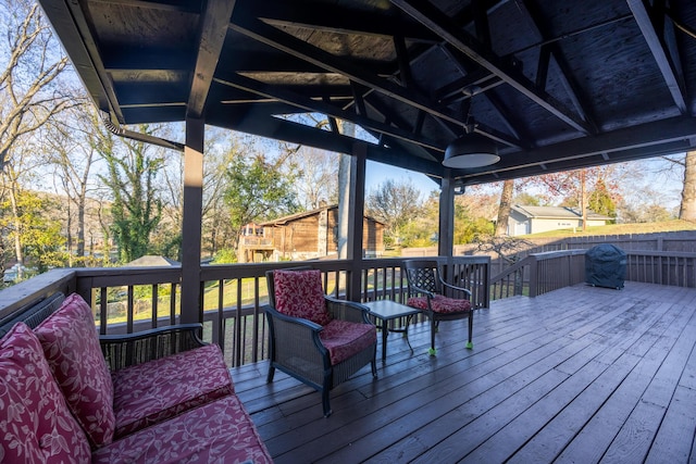 115 Lake Cir, Harriman, TN 37748 - wooden deck with grilling area