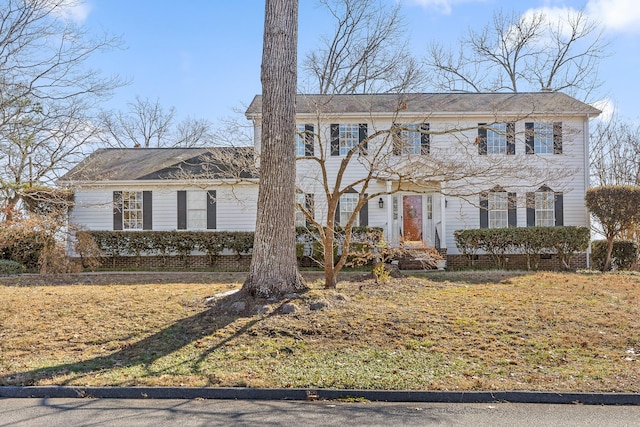 view of front of home with a front yard