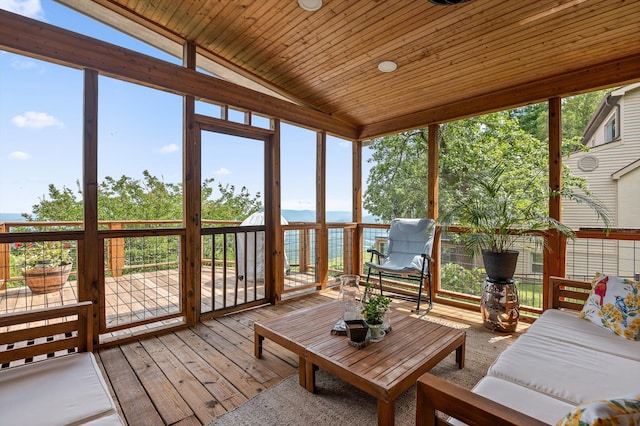 212 N Palisades Dr, Signal Mountain, TN 37377 - sunroom with vaulted ceiling and an outdoor living space