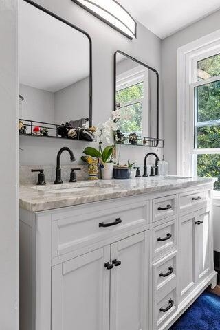 bathroom featuring vanity and a wealth of natural light