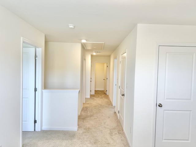 119 Lindsell Rd, Athens, TN 37303 - hall with attic access, baseboards, and light carpet