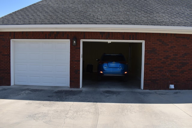 view of garage