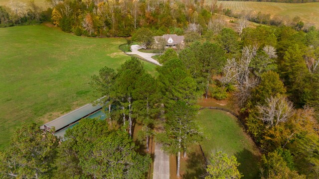 drone / aerial view with a rural view