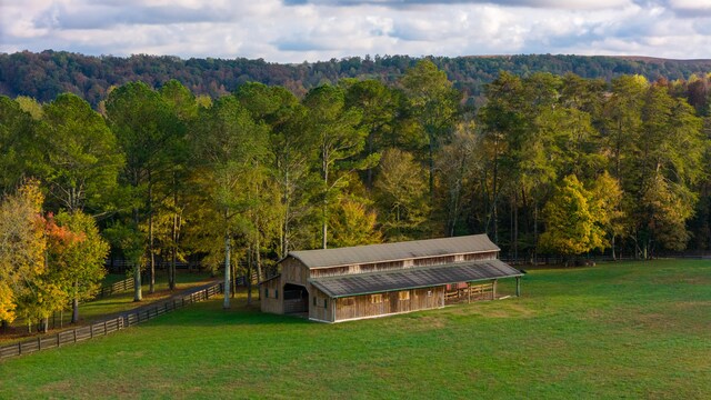 bird's eye view featuring a rural view