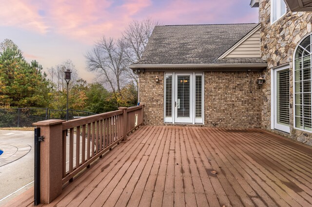 view of deck at dusk