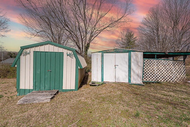 view of shed