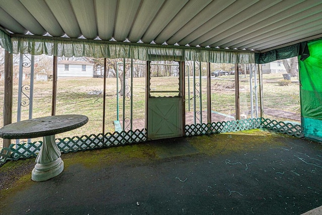 view of unfurnished sunroom