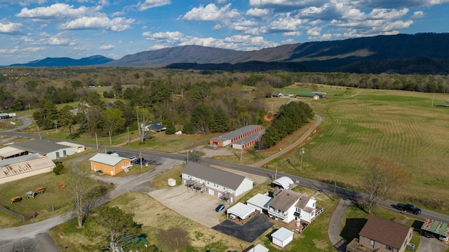 aerial view with a mountain view