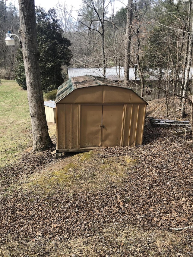 view of shed