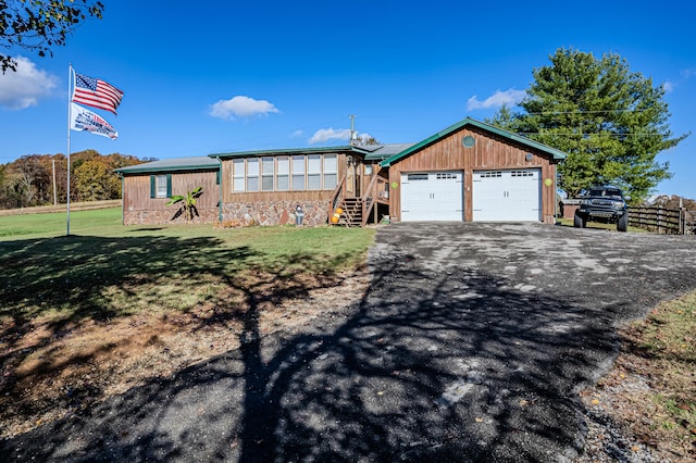 view of front of house with a front yard