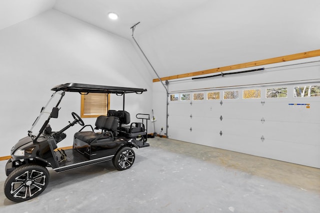 garage with recessed lighting