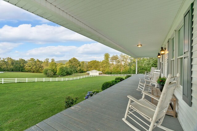 596 Clifty Creek Rd, Oakdale, TN 37829 - wooden porch with a rural view