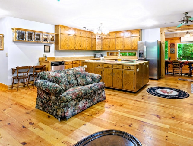 179 County Road 484, Englewood, TN 37329 - kitchen featuring stainless steel appliances, light wood-style flooring, and light countertops