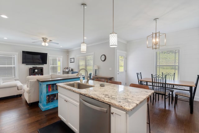 131 Winesap Way SW, Cleveland, TN 37311 - kitchen with a sink, dishwasher, open floor plan, an island with sink, and recessed lighting