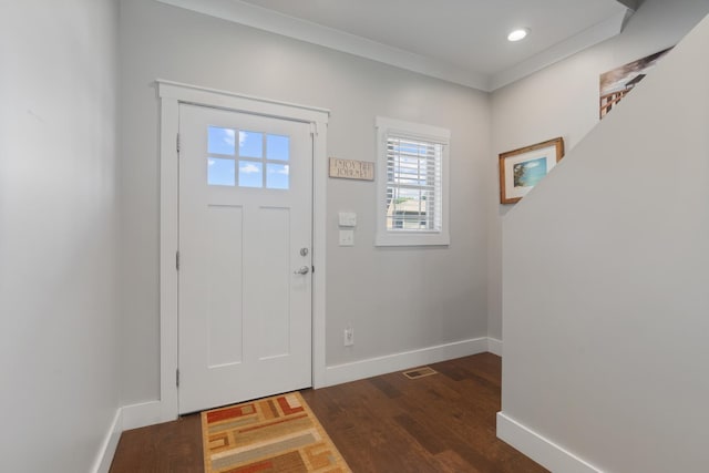 131 Winesap Way SW, Cleveland, TN 37311 - entrance foyer with baseboards, dark wood-style floors, and recessed lighting
