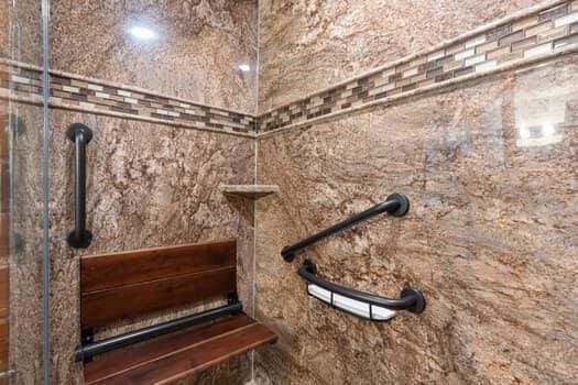 interior details with walk in shower