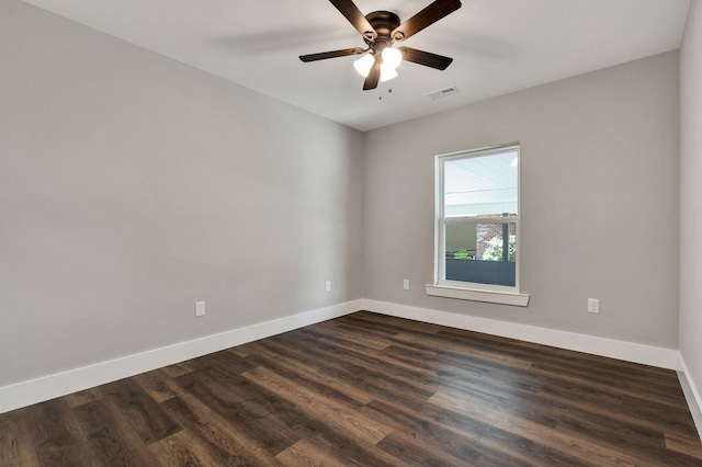 810 Cedar Springs Rd, Athens, TN 37303 - spare room with baseboards, dark wood finished floors, and a ceiling fan