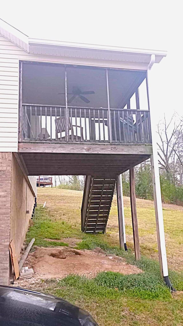 view of parking / parking lot featuring stairway