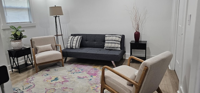 living room with light wood-type flooring