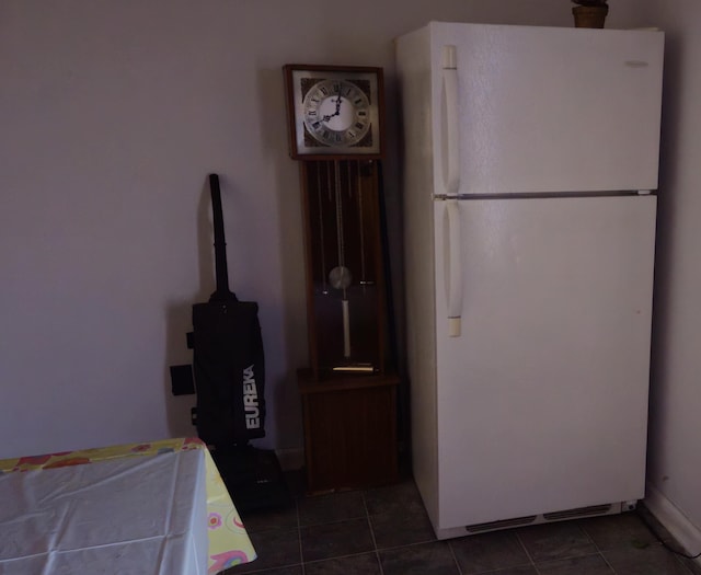 kitchen featuring white fridge