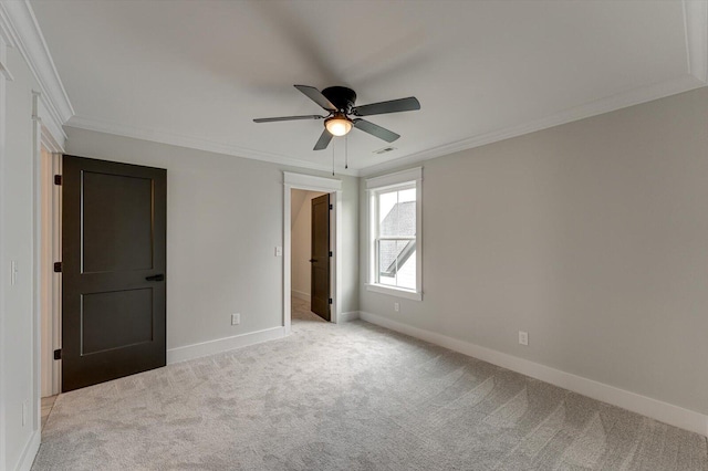 111 Arthur Ln NW, Cleveland, TN 37312 - unfurnished bedroom with crown molding, light colored carpet, baseboards, and a ceiling fan