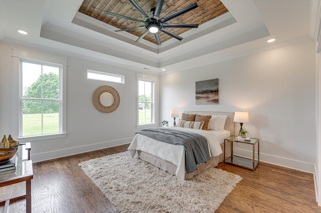 111 Arthur Ln NW, Cleveland, TN 37312 - bedroom with a tray ceiling, ornamental molding, multiple windows, baseboards, and recessed lighting