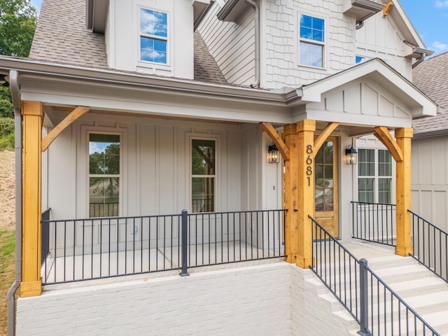 property entrance with a porch