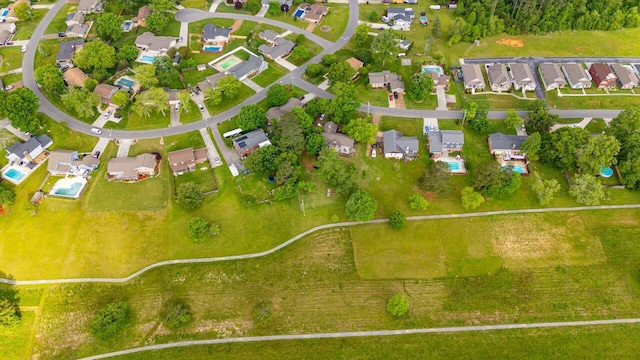 aerial view with a residential view