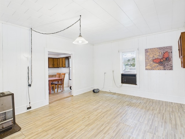 174 E Jackson Ave, Spring City, TN 37381 - unfurnished living room with light wood finished floors, baseboards, and cooling unit